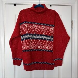 Vintage French Navy Red Ski Sweater